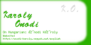 karoly onodi business card